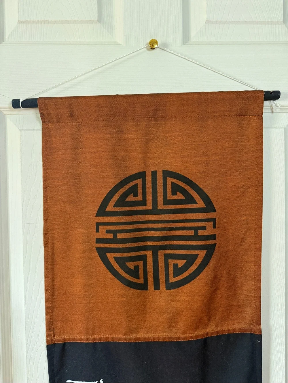 Tapestry Wall Hanging Rust & Black Taoist Proverb The Journey is the Reward